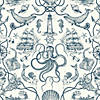 Roommates Deep Sea Toile Peel & Stick Wallpaper - Blue Image 1