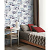 Roommates Disney And Pixar Cars Schematic Peel & Stick Wallpaper - Blue/White Image 1