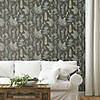 Roommates Fern Study Peel & Stick Wallpaper Black