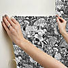 RoomMates Mushroom Magic Peel And Stick Wallpaper, Black Image 1