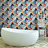 Roommates Retro Tropical Leaves Peel & Stick Wallpaper - Blue Image 1