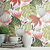 Roommates Retro Tropical Leaves Peel & Stick Wallpaper - Green Image 3