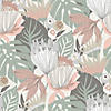 Roommates Retro Tropical Leaves Peel & Stick Wallpaper - Pink Image 1