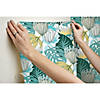 Roommates Retro Tropical Leaves Peel & Stick Wallpaper - Teal Image 1