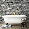 Roommates Stone Peel & Stick Wallpaper - Dark Grey Image 4