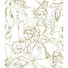 Roommates Vogue Sketches Peel & Stick Wallpaper - Gold Image 1