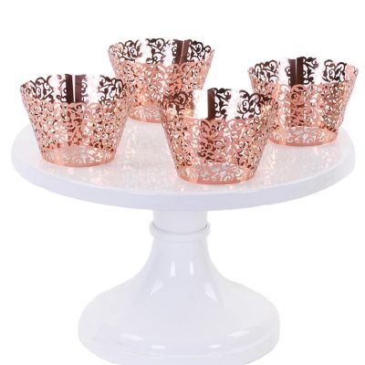Rose Gold Copper Cupcake Filligree Wrappers 50-Pack Image 2