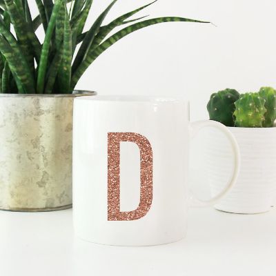 Rose Gold Faux Glitter D Ceramic Mug Image 1