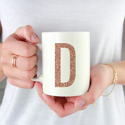 Rose Gold Faux Glitter D Ceramic Mug Image 1