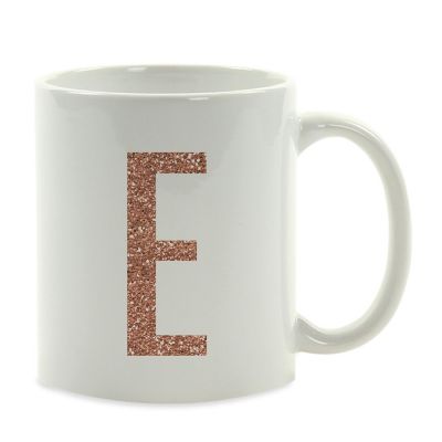 Rose Gold Faux Glitter E Ceramic Mug Image 2