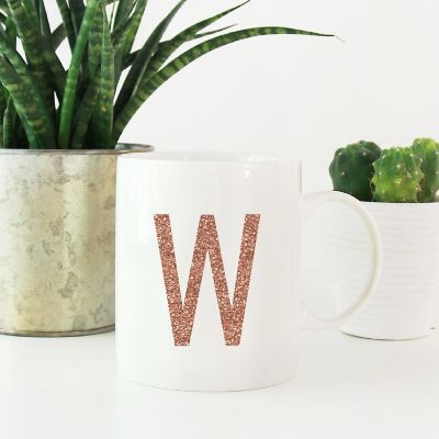 Rose Gold Faux Glitter W Ceramic Mug Image 1