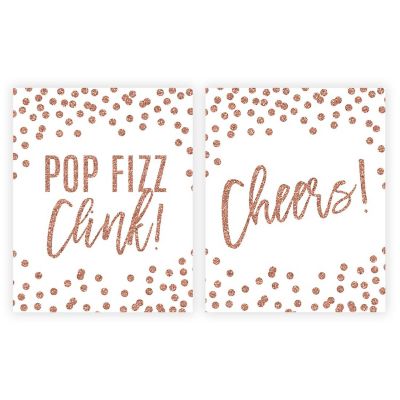 Rose Gold Glitter Labels 5x4in 20pk Image 1