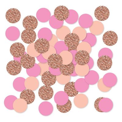 Rose Gold Peach Confetti 180-Pack Image 1