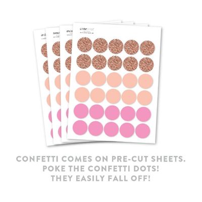 Rose Gold Peach Confetti 180-Pack Image 1