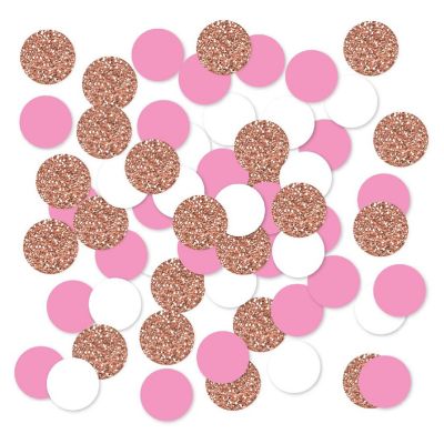 Rose Gold Pink Confetti 180-Pack Image 1