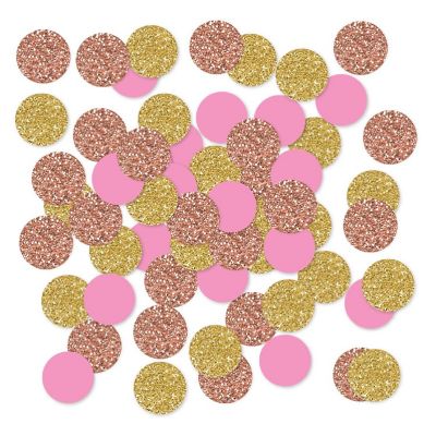 Rose Gold Pink Gold Confetti 180-Pack Image 1