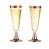 Rose Gold Trim Plastic Champagne Flutes - 25 Ct. Image 1