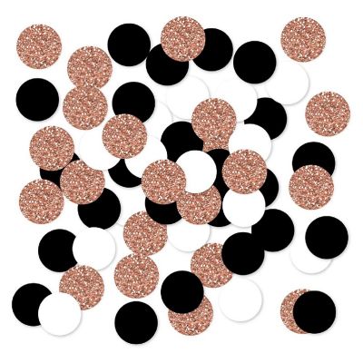 Rose Gold White Black Confetti 180-Pack Image 1