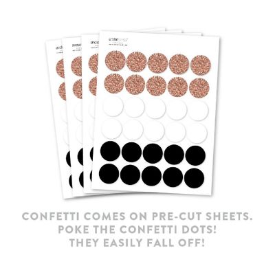 Rose Gold White Black Confetti 180-Pack Image 1