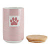 Rose Stripe With Paw Patch Ceramic Treat Canister Image 1