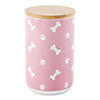 Rose Tossed Bone & Paw Ceramic Treat Canister Image 1