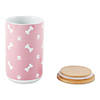 Rose Tossed Bone & Paw Ceramic Treat Canister Image 1