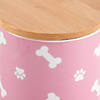 Rose Tossed Bone & Paw Ceramic Treat Canister Image 2