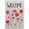 Roses and Hearts Floral "Welcome" Outdoor Garden Flag 18" x 12.5" Image 1