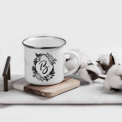 Roses Monogram B 11oz Campfire Mug Image 1