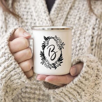 Roses Monogram B 11oz Campfire Mug Image 2