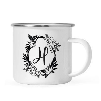 Roses Monogram H 11oz Campfire Mug Image 1