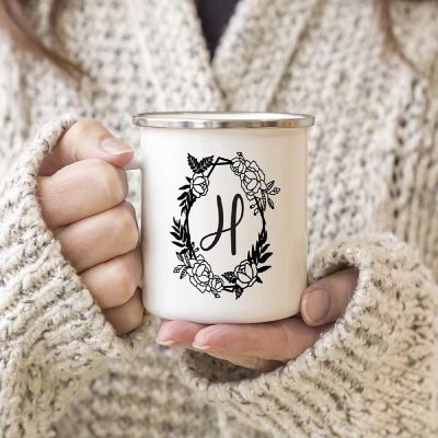 Roses Monogram H 11oz Campfire Mug Image 2