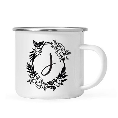 Roses Monogram J 11oz Campfire Mug Image 1