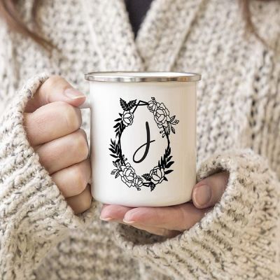 Roses Monogram J 11oz Campfire Mug Image 2