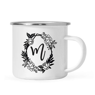 Roses Monogram M 11oz Campfire Mug Image 1