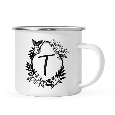 Roses Monogram T 11oz Campfire Mug Image 1