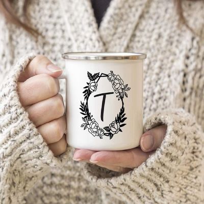 Roses Monogram T 11oz Campfire Mug Image 2