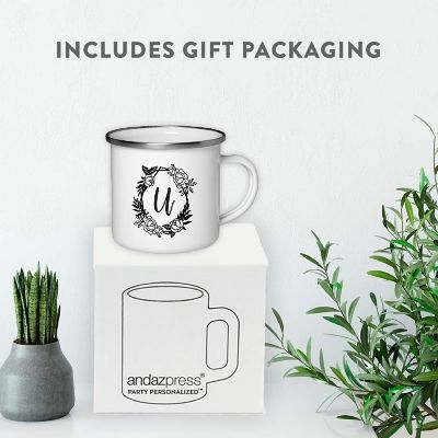 Roses Monogram U 11oz Campfire Mug Image 3