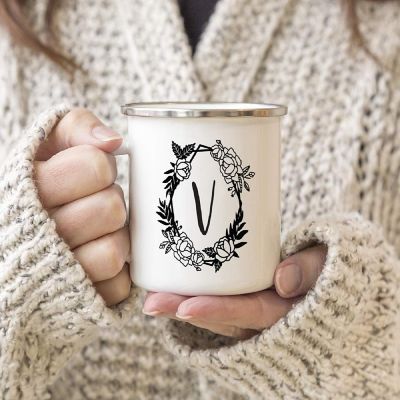Roses Monogram V 11oz Campfire Mug Image 2