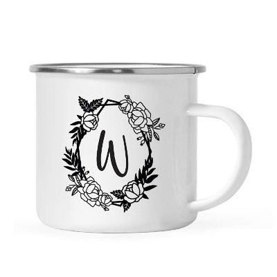Roses Monogram W 11oz Campfire Mug Image 1