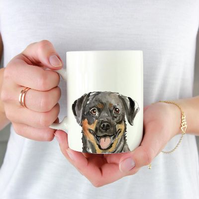 Rottweiler Up Close Ceramic Mug Image 1