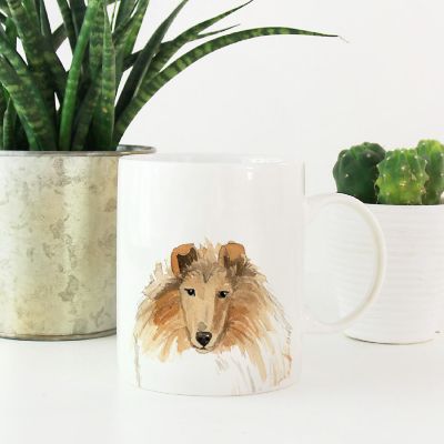 Rough Collie Up Close Ceramic Mug Image 1