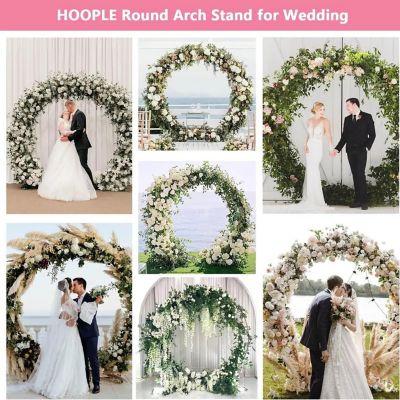 Round Backdrop Stand 6.6 Ft - Gold Circle Balloon Arch Frame, Wedding Arch Frame Image 1