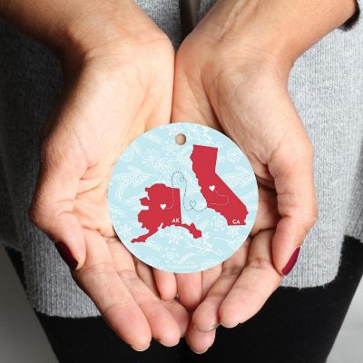 Round Keepsake Ornament, CA &amp; AK Image 1