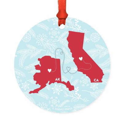 Round Keepsake Ornament, CA &amp; AK Image 2