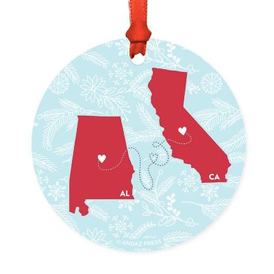 Round Keepsake Ornament, CA &amp; AL Image 1