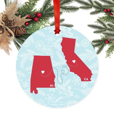 Round Keepsake Ornament, CA &amp; AL Image 1