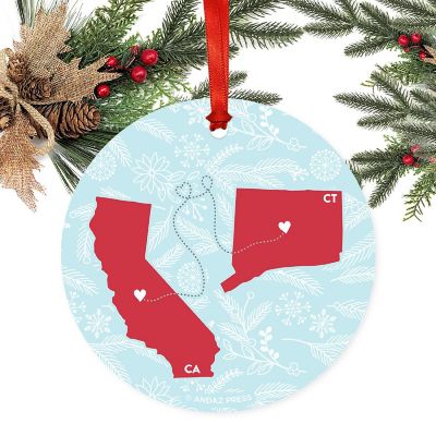 Round Keepsake Ornament, CA &amp; CT Image 1