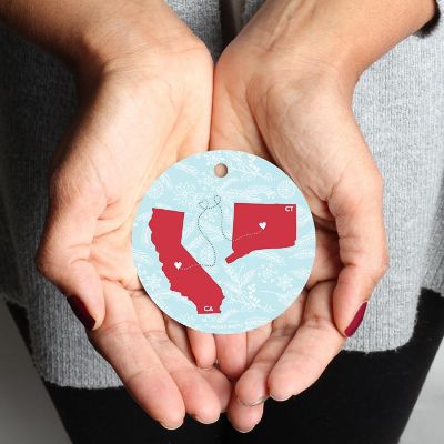 Round Keepsake Ornament, CA &amp; CT Image 1