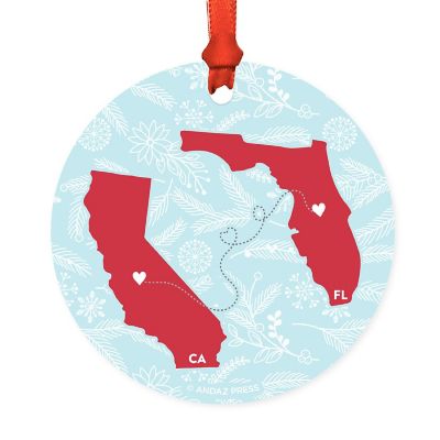 Round Keepsake Ornament, CA &amp; FL Image 1